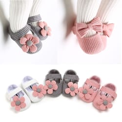 baby girls cotton shoes retro style spring autumn prewalkers, infant soft bottom toddler first walking shoes