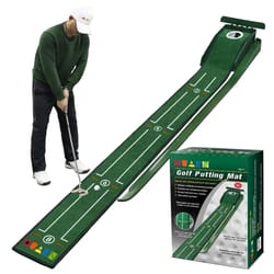 portable indoor and outdoor golf practitioner, mini golf green putter mat for home, office, and travel
