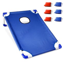portable cornhole set with cornhole game board and bean bags, lightweight yard toss game for outdoor parties