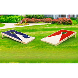 solid wood premium cornhole set, cornhole boards with 8 toss bags, durable corn hole game for backyard, tailgate