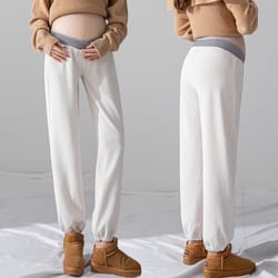maternity pants, low waist loose wide leg trousers for casual outerwear comfort