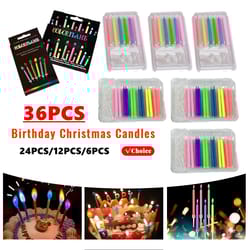 environmentally friendly birthday christmas candles, novelty super bright decorations with colorful flame effect