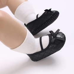soft sole newborn baby mary jane ballet flat shoes, classic bow baby shoes for walking, non-slip toddler & preschool
