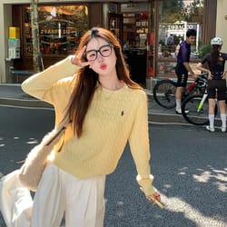 2024 new style womens cable knit sweater, soft and supple knitted top, high end feel for autumn winter