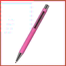 custom logo pen, 50pcs metal ballpoint pen, with rubber texture grip, laser engraving for advertising and name personali