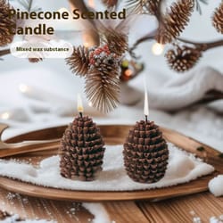 christmas pinecone candle, festive home decor, creative photography prop, fragrance ornament
