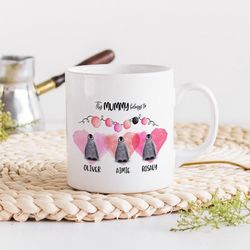 Personalised This mummy belongs to mug with children names - Cute Personalised Mother's Day