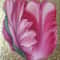 Realistic Pink Tulip Flower Oil Painting On Gold Leaf Background Botanical Wall Art Gift For Women 0