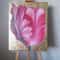 Realistic Pink Tulip Flower Oil Painting On Gold Leaf Background Botanical Wall Art Gift For Women 1