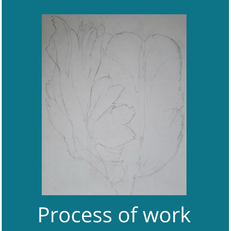 Realistic Pink Tulip Flower Oil Painting On Gold Leaf Background Botanical Wall Art Gift For Women 5