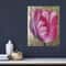 Realistic Pink Tulip Flower Oil Painting On Gold Leaf Background Botanical Wall Art Gift For Women 6