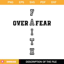 faith over fear svg, cross svg, faith svg, fear svg, letter art