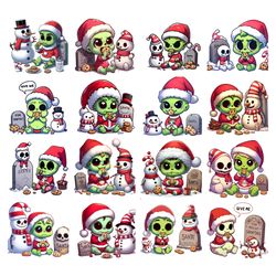 Baby skeleton grinch bundle, Boujee grinch hello cat png file,cute grinch file,grinchmas png