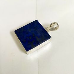 natural lapis lazuli pendant, bezel set pendant, september gemstone pendant