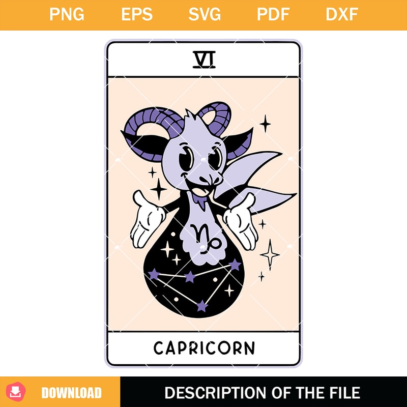 Capricorn Sign Tarot Svg, Spooky Astrology Svg, Mystical.jpg