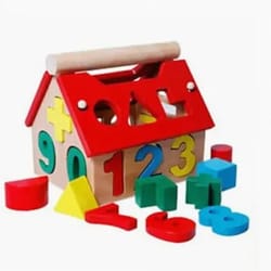 montessori math toy for toddlers educational wooden puzzle toys count number house shape matching games board toy