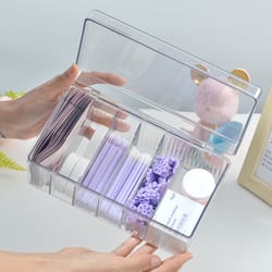acrylic eyelash storage box with lid transparent desktop organizer for eyelash stylists