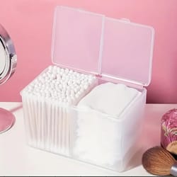 clear makeup storage box with lid, grid dustproof organizer for skincare, makeup & sundries