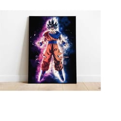 ultra instinct son goku art print dragon ball z anime japanese poster