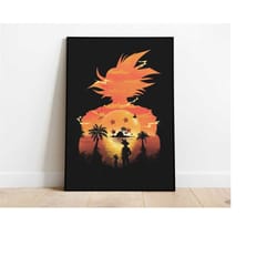 dragon ball z son goku japanese anime cartoon wall decor poster