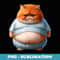 Chubby Orange Cat Funny Fat Cute Cat Grumpy Kitten Cat Lover - Trendy Sublimation Digital Download