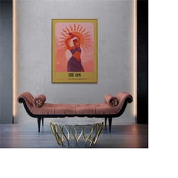 the sun, sun tarot, dark academia, tarot card, tarot art print, deity tarot, witchy room decor, dark academia decor