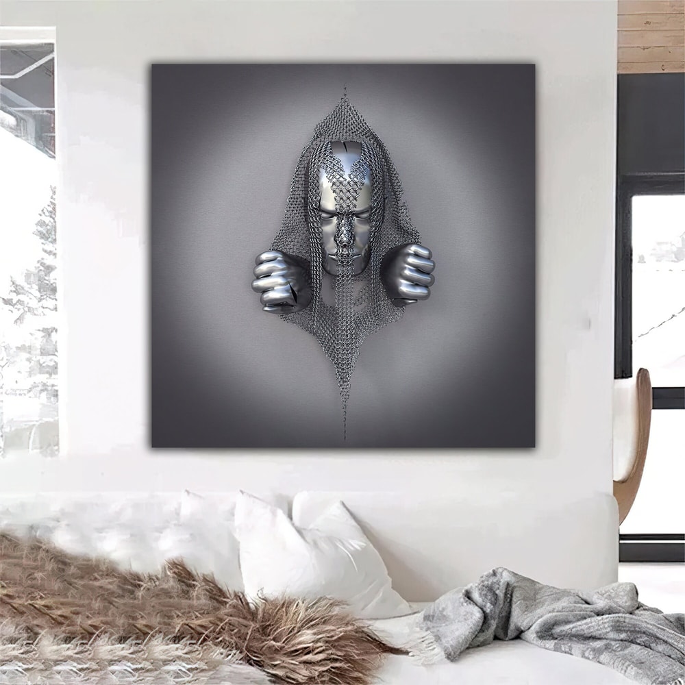 Rebirth canvas painting, 3 d effect canvas painting with human sculpture look.jpg