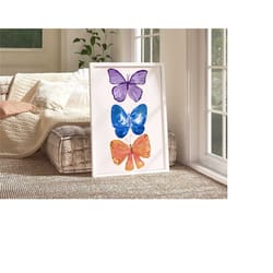 butterfly wall art, watercolour boho pastel art, preppy apartment decor, aesthetic minimalist butterfly wall art, aesthe