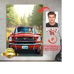 custom car and i family portrait - funny family gift ideas, personalized mom gift, gifts for her'.