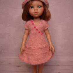 Dress, hat and shoes for doll Las Amigas Paola Reina 32-34 cm
