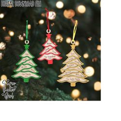 Our Family Christmas Tree Ornament SVG Digital Laser Cut File files Personalized Large Family Grand Children Names Engra