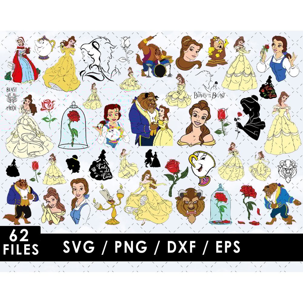Beauty and the Beast Svg Files, Beauty the Beast Files, Vector Png Images, SVG Cut File for Cricut, Clipart Bundle Pack