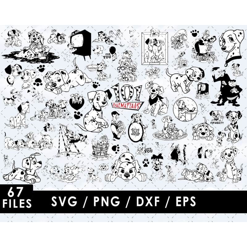 Dalmatians Svg Files, Dalmatians Png Files, Vector Png Images, SVG Cut File for Cricut, Clipart Bundle Pack