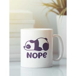 lazy panda mug, nope not today, tired panda, nope mug, cute panda gift, lazy person gift, panda bear coffee cup, panda l