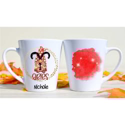 aries gnome zodiac mug / march april birthday / zodiac gift for aries / aries gifts