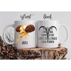 funny ram face aries mug / march april birthday gift / personalized zodiac gift for aries
