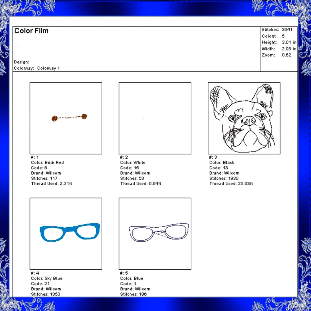 French Bulldog Glasses Machine Embroidery Design Bulldog Embroidery Dog Pug Embroidery Pet With Glasses Embroidery 3