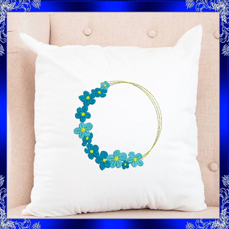 Flower Frame Embroidery Floral Wreath Frame Embroidery Wreath Floral Monogram Frame Embroidery Roun 4