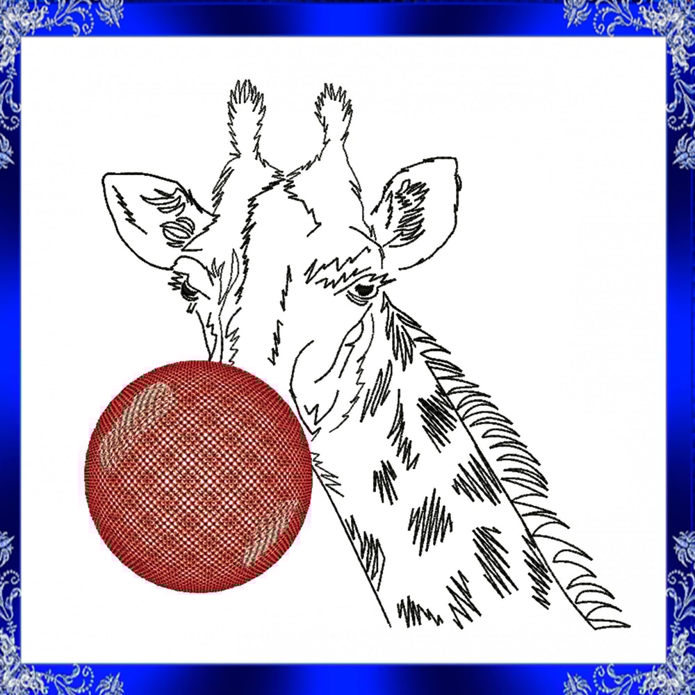 Giraffe With Bubble Gum Machine Embroidery Design Giraffe Machine Embroidery Design Animal Bubble G 1