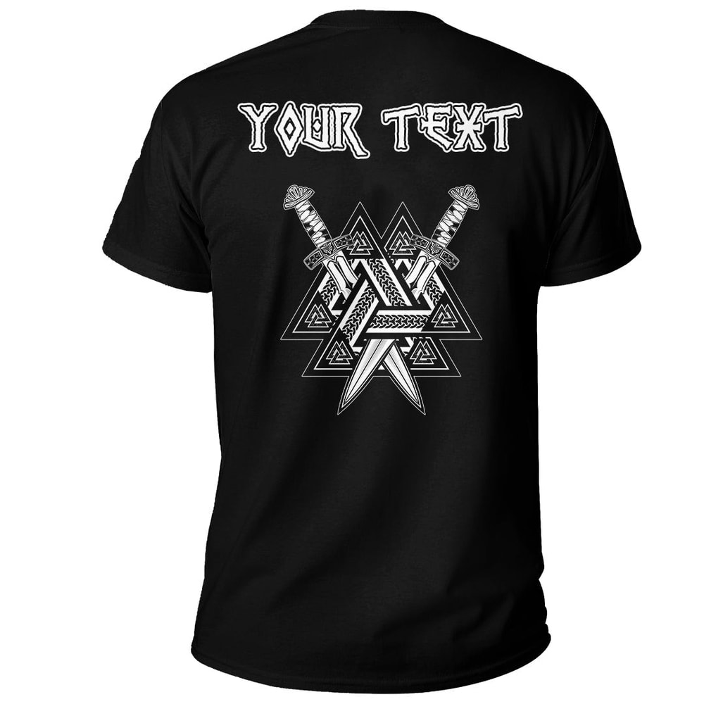 Custom Valknut and Swords Basic TShirt Viking T Shirt For Men Women