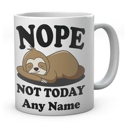 sloth mug - personalised mug with name and text - nope not today sloth gift