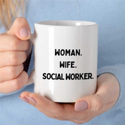 woman-wife-social worker mug, gift for case manager, family therapy, thank you gift, bcba birthday, cbt work, aba apprec