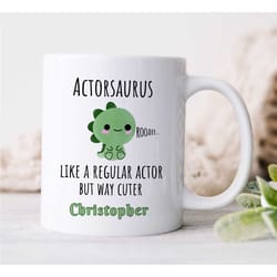 personalized 'acotsaurus' mug, cute dinosaur, custom gift for entertainer, coworker birthday, appreciation, for men & wo