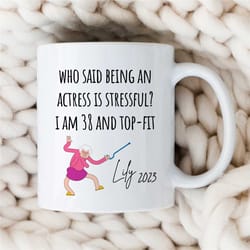 custom actress mug, grandma motif, personalized gift for female entertainer, coworker birthday, appreciation, for women,