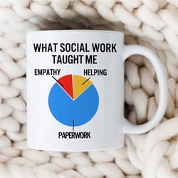 social worker mug, paperwork joke, pie chart, gift for case manager, family therapy, thank you gift, bcba birthday, cbt