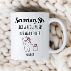 custom 'secretary sis' mug, personalized cat gift for assistant, coworker birthday, receptionist, work anniversary, tele