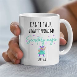 custom fairy secretary mug, magic, personalized gift for assistant, coworker birthday, receptionist, work anniversary, t