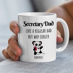 custom 'secretary dad' mug, personalized panda gift for assistant, coworker birthday, receptionist, work anniversary, te