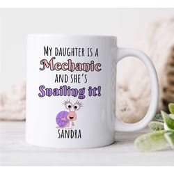 personalized mechanic mug, she's snailing it, custom gift for gearhead, car lover mom, for her, motorbike & automotive m