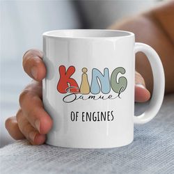custom 'king of engines' mechanic mug, personalized gift for gearhead, car lover dad, for him, motorbike & automotive me